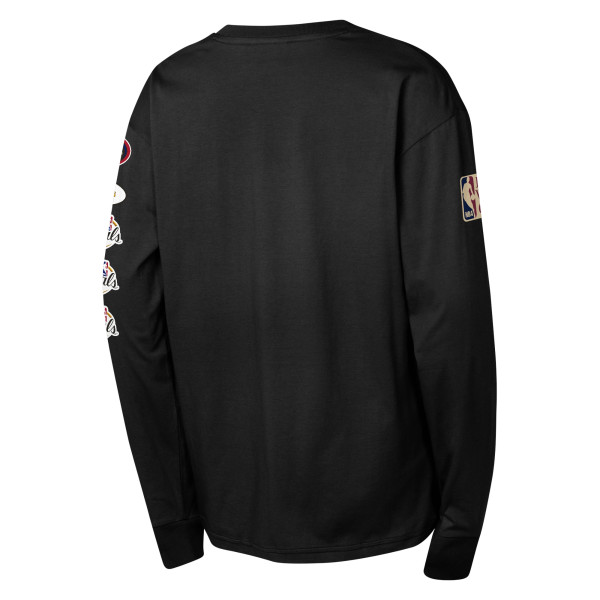 Подростковая San Antonio Spurs Mitchell & Ness Black Hardwood Classics All Over Long Sleeve T-Shirt