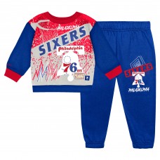 Toddler Philadelphia 76ers Mitchell & Ness Blockbuster Oversized Fleece Pant Set