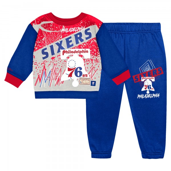 Toddler Philadelphia 76ers Mitchell & Ness Blockbuster Oversized Fleece Pant Set