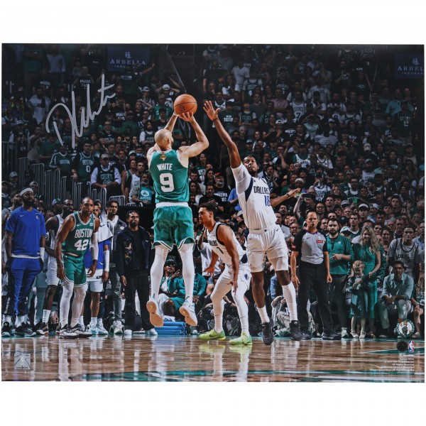 Derrick White Boston Celtics Autographed Fanatics Authentic 16 x 20 2024 NBA Finals Champions Action Photograph