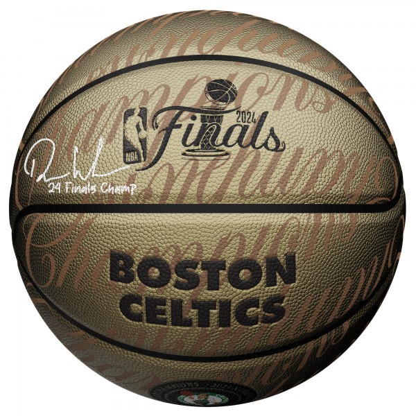 Derrick White Boston Celtics Autographed Authentic 2024 NBA Finals Champions Wilson Collectors Edition Basketball with 24 Finals Champs Inscription