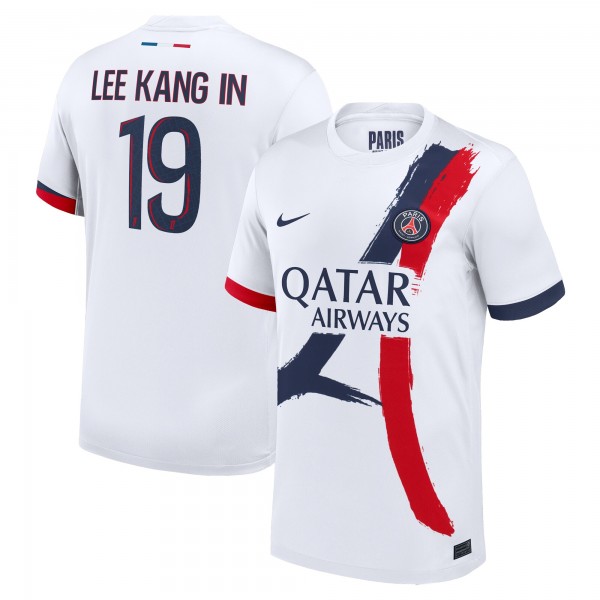 Игровая джерси Lee Kang In Paris Saint-Germain Nike 2024/25 Away Authentic Player - White