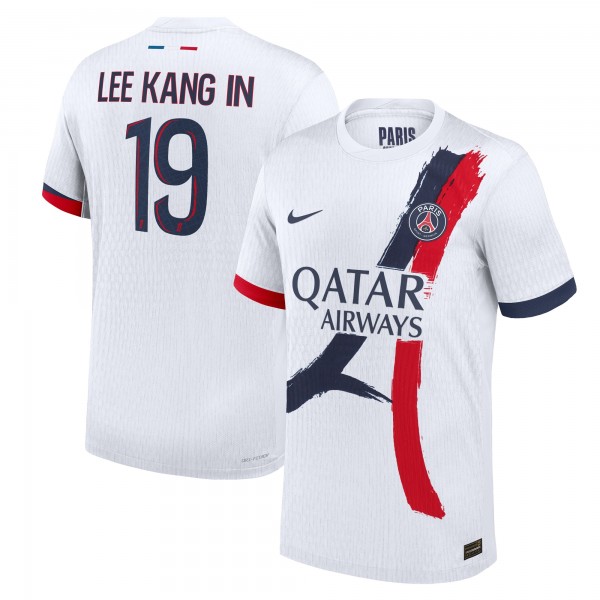 Игровая джерси Lee Kang In Paris Saint-Germain Nike 2024/25 Away Replica Player - White