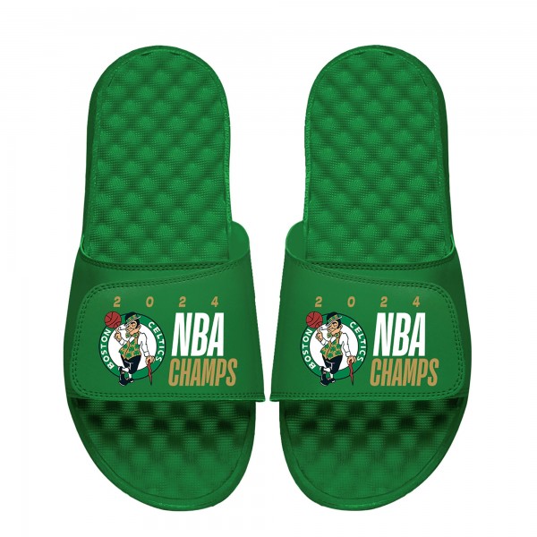 Шлепки Boston Celtics ISlide Unisex 2024 NBA Finals Champions Stack – Kelly Green