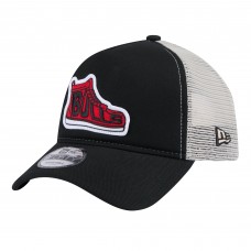 Chicago Bulls New Era Black Victory Grove Vintage Sneaker Trucker 9FORTY Adjustable Hat