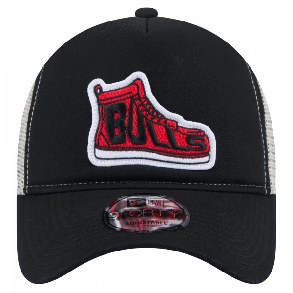 Бейсболка Chicago Bulls New Era Black Victory Grove Vintage Sneaker Trucker 9FORTY