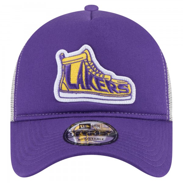 Бейсболка Los Angeles Lakers New Era Youth Victory Grove Vintage Sneaker Trucker 9FORTY - Purple