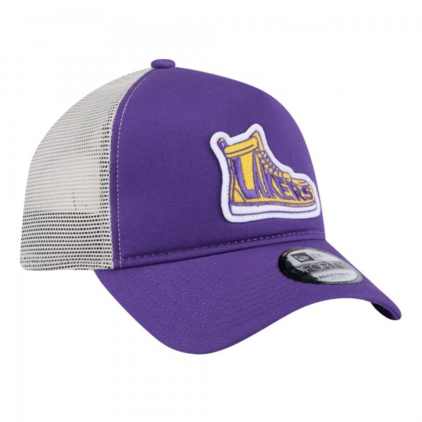 Бейсболка Los Angeles Lakers New Era Youth Victory Grove Vintage Sneaker Trucker 9FORTY - Purple