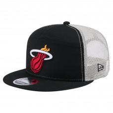 Miami Heat New Era Black Victory Grove Split Panel 9FIFTY Snapback Hat