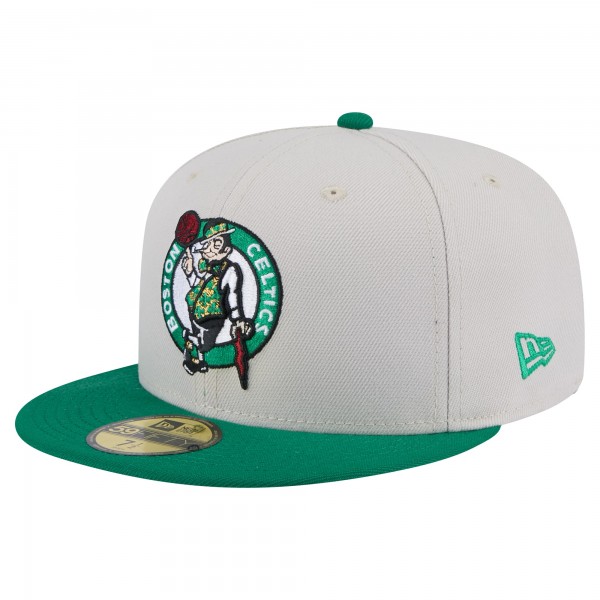 Бейсболка Boston Celtics New Era Victory Grove Vintage Sidepatch Sneaker 59FIFTY - Stone
