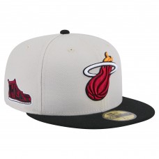 Miami Heat New Era Stone Victory Grove Vintage Sidepatch Sneaker 59FIFTY Fitted Hat