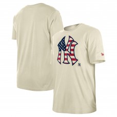 New York Yankees New Era Cream Americana Flag Fill T-Shirt