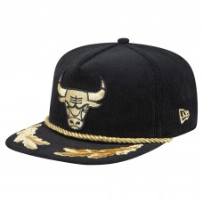 Бейсболка Chicago Bulls New Era Black Corduroy Gold Leaf Golfer