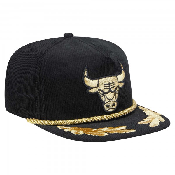Бейсболка Chicago Bulls New Era Black Corduroy Gold Leaf Golfer