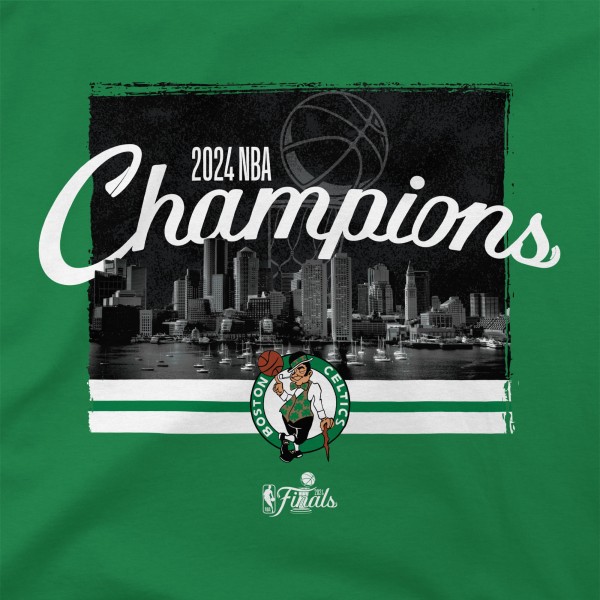Футболка Boston Celtics Stadium Essentials 2024 NBA Finals Champions Skyline - Kelly Green
