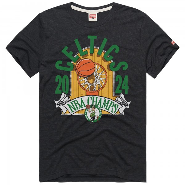 Футболка Boston Celtics Homage Unisex 2024 NBA Finals Champions Hardwood Banner Tri-Blend - Charcoal