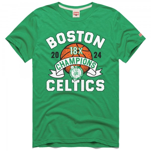 Футболка Boston Celtics Homage Unisex 18-Time NBA Finals Champions Tri-Blend - Heather Kelly Green