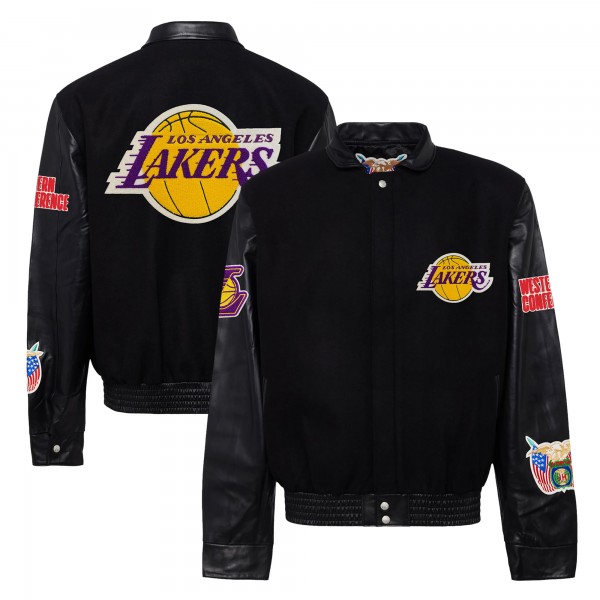 Бомбер Los Angeles Lakers Jeff Hamilton Wool & Leather Varsity - Black