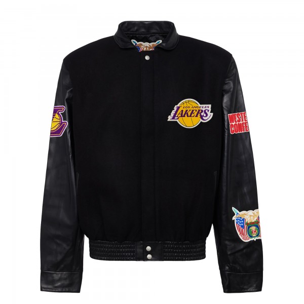 Бомбер Los Angeles Lakers Jeff Hamilton Wool & Leather Varsity - Black
