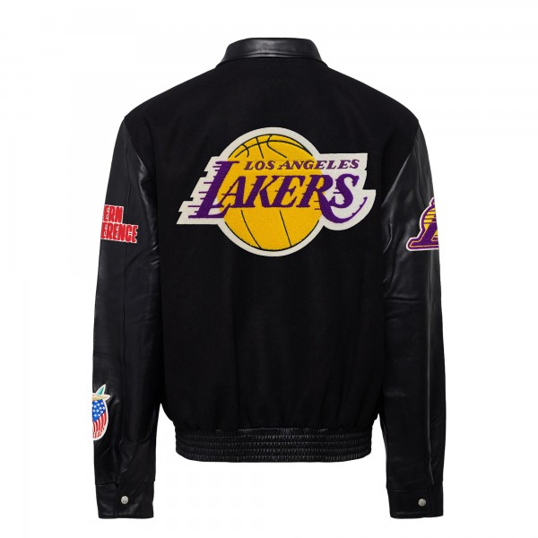 Бомбер Los Angeles Lakers Jeff Hamilton Wool & Leather Varsity - Black