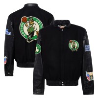 Бомбер Boston Celtics Jeff Hamilton Wool & Leather Varsity - Black