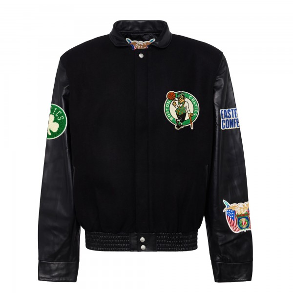 Бомбер Boston Celtics Jeff Hamilton Wool & Leather Varsity - Black