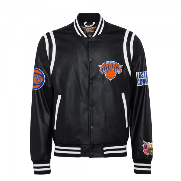 Бомбер New York Knicks Jeff Hamilton Vegan Leather - Black