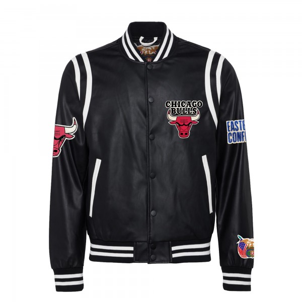 Бомбер Chicago Bulls Jeff Hamilton Vegan Leather - Black