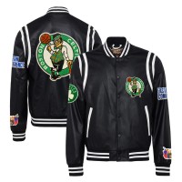 Бомбер Boston Celtics Jeff Hamilton Vegan Leather - Black