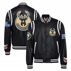 Бомбер Milwaukee Bucks Jeff Hamilton Vegan Leather - Black