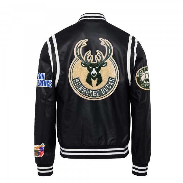 Бомбер Milwaukee Bucks Jeff Hamilton Vegan Leather - Black