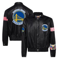 Бомбер Golden State Warriors Jeff Hamilton Leather - Black