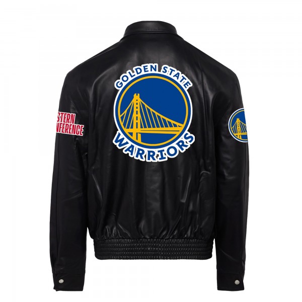 Бомбер Golden State Warriors Jeff Hamilton Leather - Black