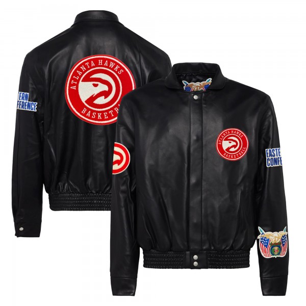 Бомбер Atlanta Hawks Jeff Hamilton Leather - Black