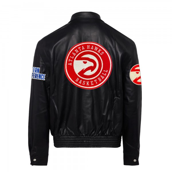Бомбер Atlanta Hawks Jeff Hamilton Leather - Black