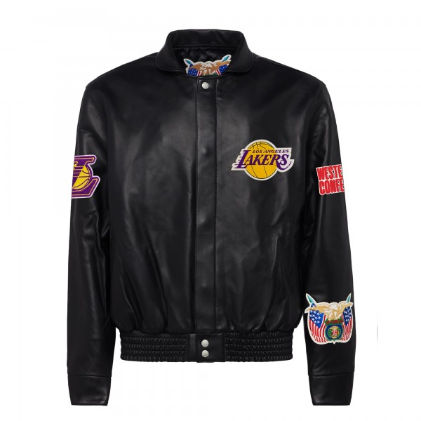 Бомбер Los Angeles Lakers Jeff Hamilton Leather - Black