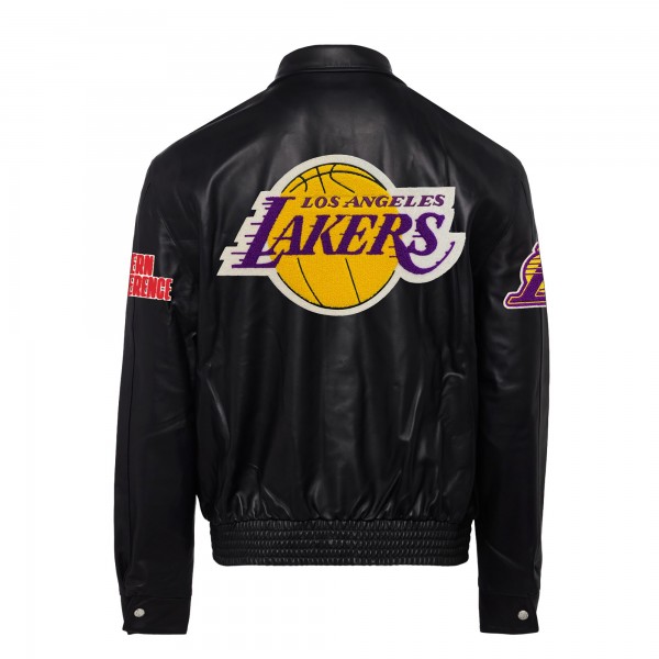 Бомбер Los Angeles Lakers Jeff Hamilton Leather - Black