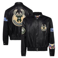 Бомбер Milwaukee Bucks Jeff Hamilton Leather - Black