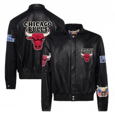 Куртка на кнопках Chicago Bulls Jeff Hamilton Black Leather