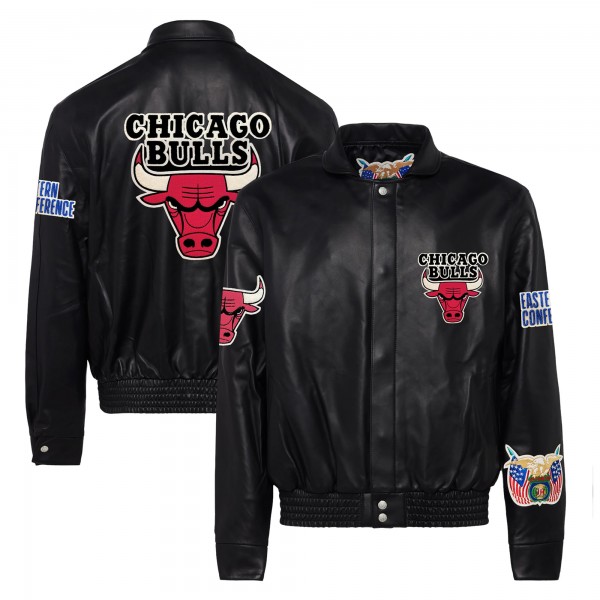 Куртка на кнопках Chicago Bulls Jeff Hamilton Black Leather
