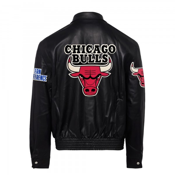 Куртка на кнопках Chicago Bulls Jeff Hamilton Black Leather