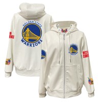 Толстовка на молнии Golden State Warriors Jeff Hamilton White Vegan Leather