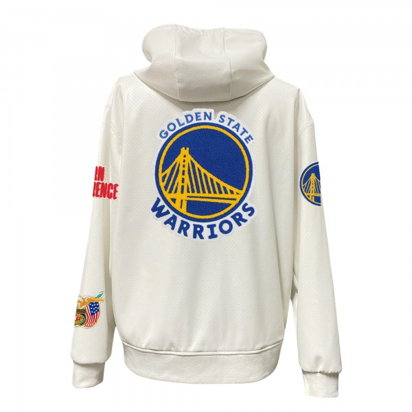 Толстовка на молнии Golden State Warriors Jeff Hamilton White Vegan Leather
