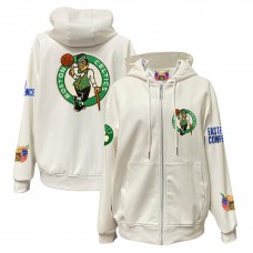 Boston Celtics Jeff Hamilton White Vegan Leather Full-Zip Hoodie