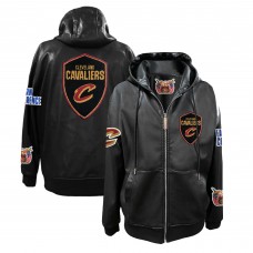 Cleveland Cavaliers Jeff Hamilton Black Vegan Leather Full-Zip Hoodie