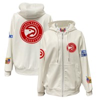 Куртка на молнии Atlanta Hawks Jeff Hamilton Vegan Leather - White