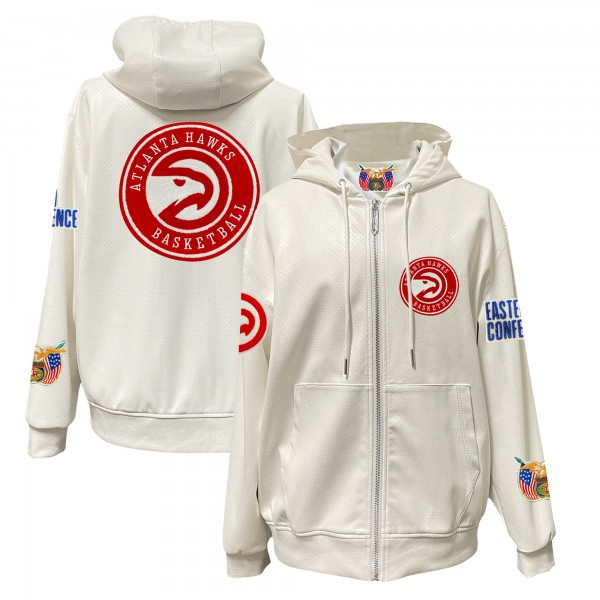 Куртка на молнии Atlanta Hawks Jeff Hamilton Vegan Leather - White