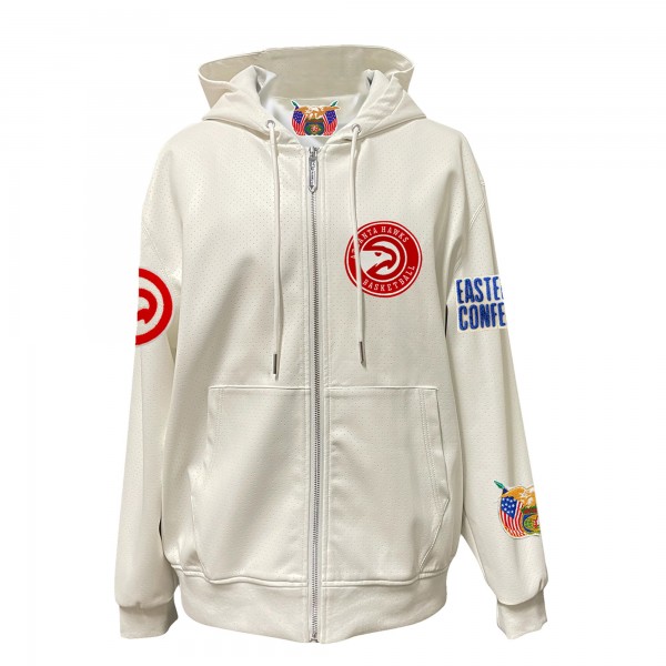 Куртка на молнии Atlanta Hawks Jeff Hamilton Vegan Leather - White