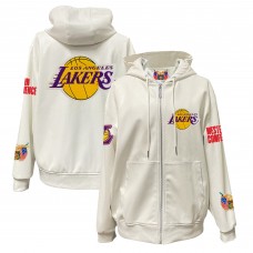 Толстовка на молнии Los Angeles Lakers Jeff Hamilton White Vegan Leather