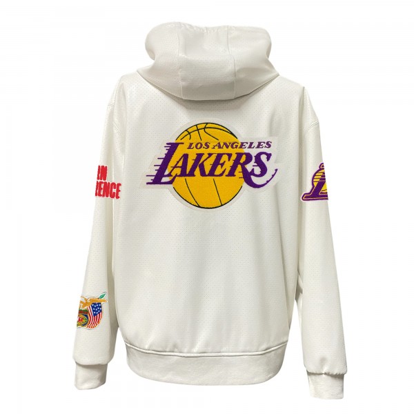 Толстовка на молнии Los Angeles Lakers Jeff Hamilton White Vegan Leather